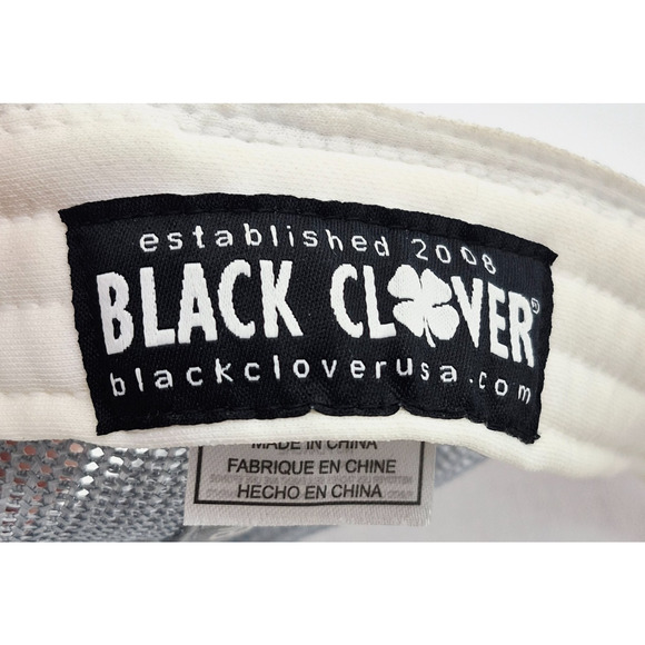 Black Clover Live Lucky Hat Cap White Black Four Adjustable Golf Club - Picture 12 of 14